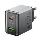 Incarcator Borofone Lena (BN20), Dual Port, USB-C + USB-A, PD35W, QC3.0, Flame-Retardant PC, 5V/3A, Metal Gray
