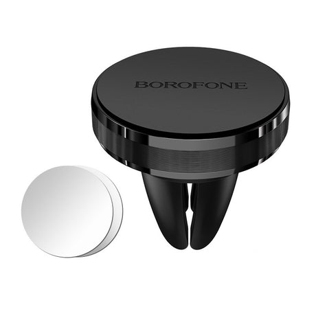 Suport Borofone Air (BH8), for Air Vent, Magnetic, Aluminum Alloy + Silicone, Negru