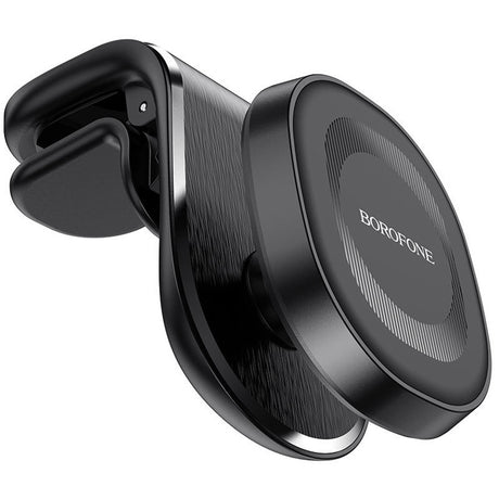Suport Borofone Kyle (BH40), for Air Vent, Aluminum Alloy + ABS + Silicone, N38 Magnets, 4.7 - , Negru