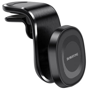 Suport Borofone Kyle (BH40), for Air Vent, Aluminum Alloy + ABS + Silicone, N38 Magnets, 4.7 - , Negru
