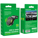 Suport Borofone Kyle (BH40), for Air Vent, Aluminum Alloy + ABS + Silicone, N38 Magnets, 4.7 - , Negru