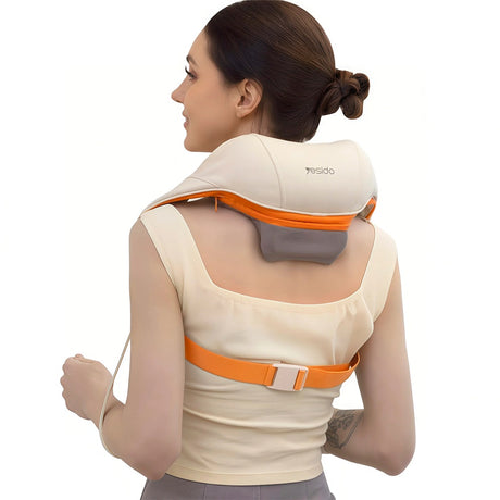 Yesido Neck Massager (MG16), 3 Massage Modes, Integrated Heat Therapy, Shiatsu Kneading Technology, 2000mAh, Bej