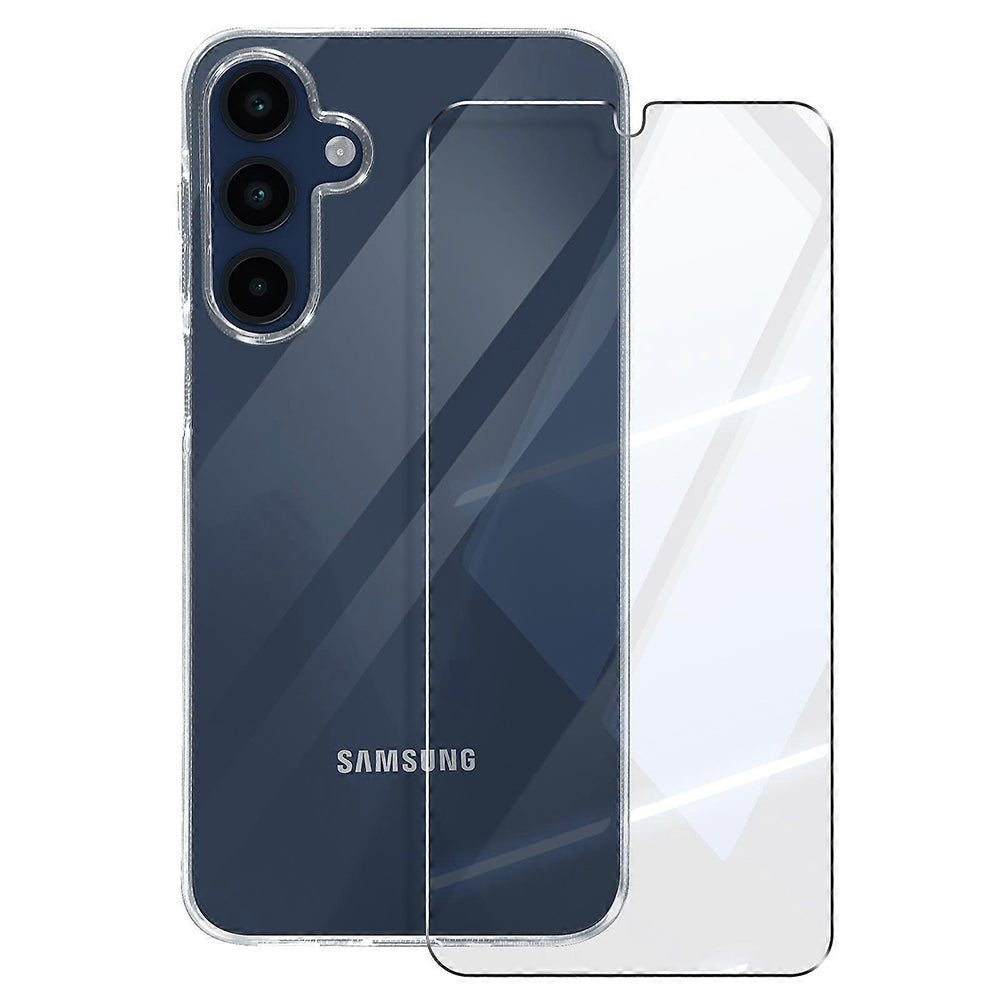 Folie de protectie 3mk ComfortDuo Glass + Case compatibil cu Samsung Galaxy A36 5G / A56 5G, Transparent