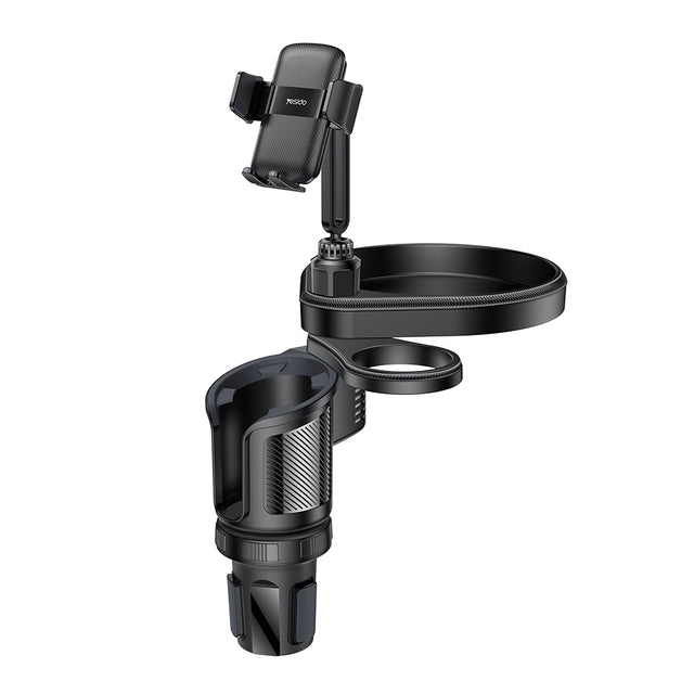 Suport Yesido 4in1 (C274), Cup Storage, Phone Mount and Sundries Storage, 720° Adjustable Angle, 4.7-7.2", Negru
