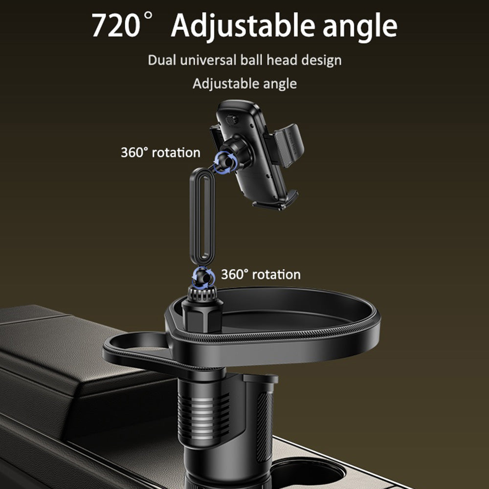 Suport Yesido 4in1 (C274), Cup Storage, Phone Mount and Sundries Storage, 720° Adjustable Angle, 4.7-7.2", Negru