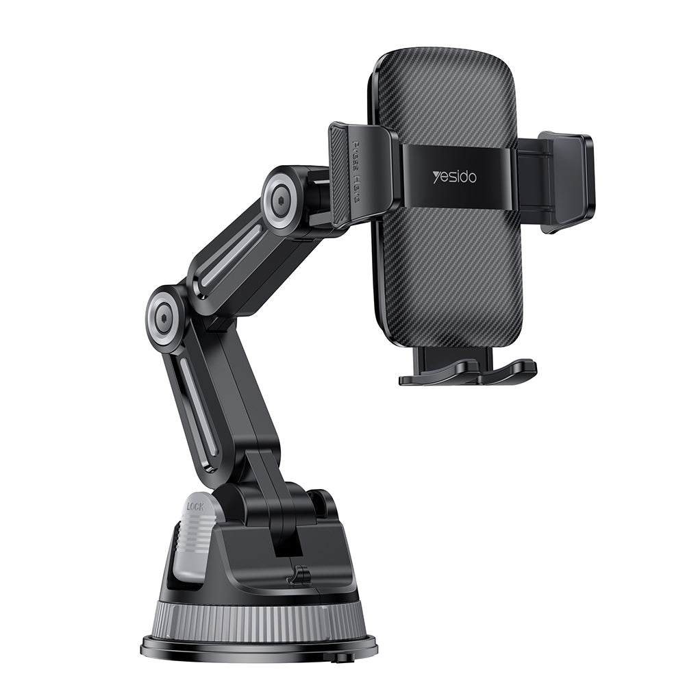 Suport Yesido (C275), for Dashboard, 1260-Degree All-Round Adjustment Design, 4.7-7.2" Phone, Negru