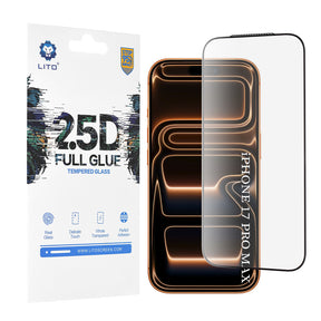 Folie de protectie Lito 2.5D FullGlue Glass compatibil cu iPhone 17 Pro Max, Negru