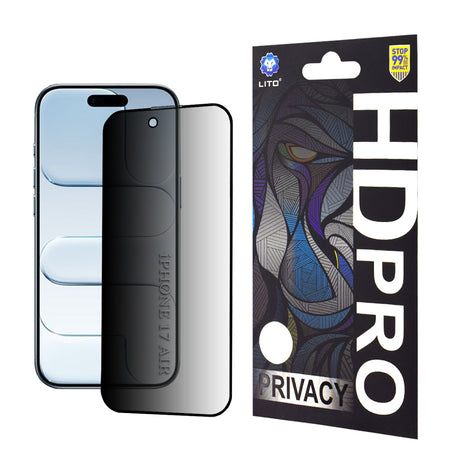 Folie de protectie Lito HD Pro Privacy compatibil cu iPhone 17 Air, Negru