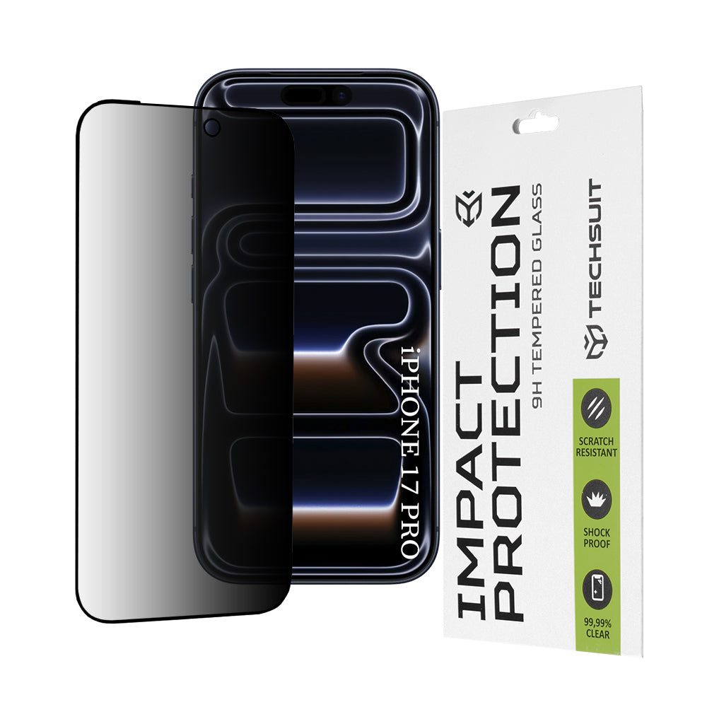 Folie de protectie Techsuit 111D Privacy Full Glue compatibil cu iPhone 17 Pro, Negru