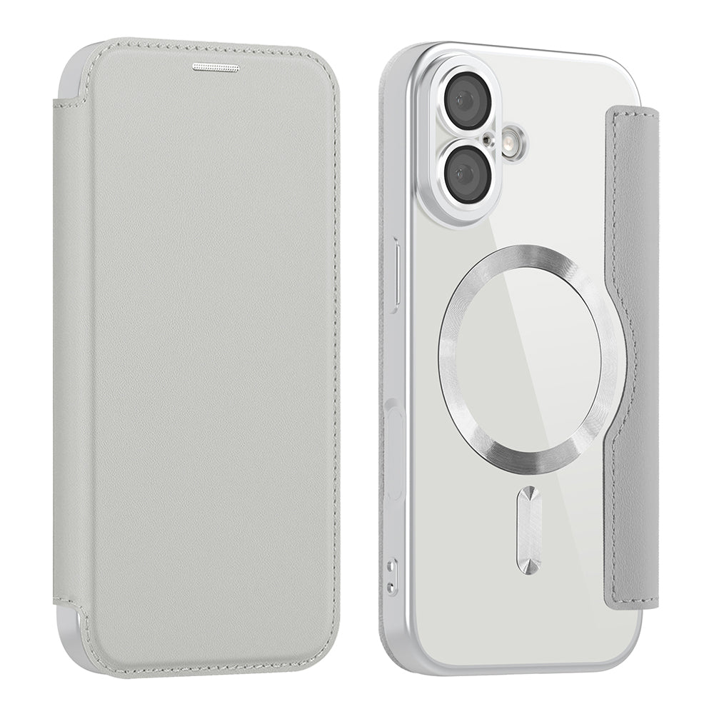 Husa de protectie Techsuit SmartMag Book compatibil cu iPhone 17, Gri