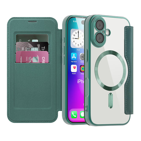 Husa de protectie Techsuit SmartMag Book compatibil cu iPhone 17, Verde