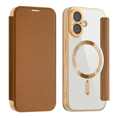 Husa de protectie Techsuit SmartMag Book compatibil cu iPhone 17, Maro