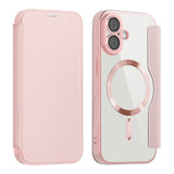 Husa de protectie Techsuit SmartMag Book compatibil cu iPhone 17, Roz