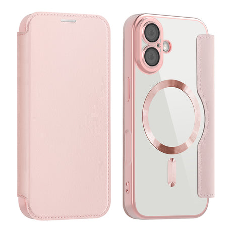 Husa de protectie Techsuit SmartMag Book compatibil cu iPhone 17, Roz