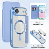 Husa de protectie Techsuit SmartMag Book compatibil cu iPhone 17 Air, Albastru Deschis