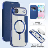 Husa de protectie Techsuit SmartMag Book compatibil cu iPhone 17 Air, Albastru