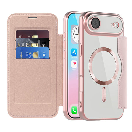 Husa de protectie Techsuit SmartMag Book compatibil cu iPhone 17 Air, Roz