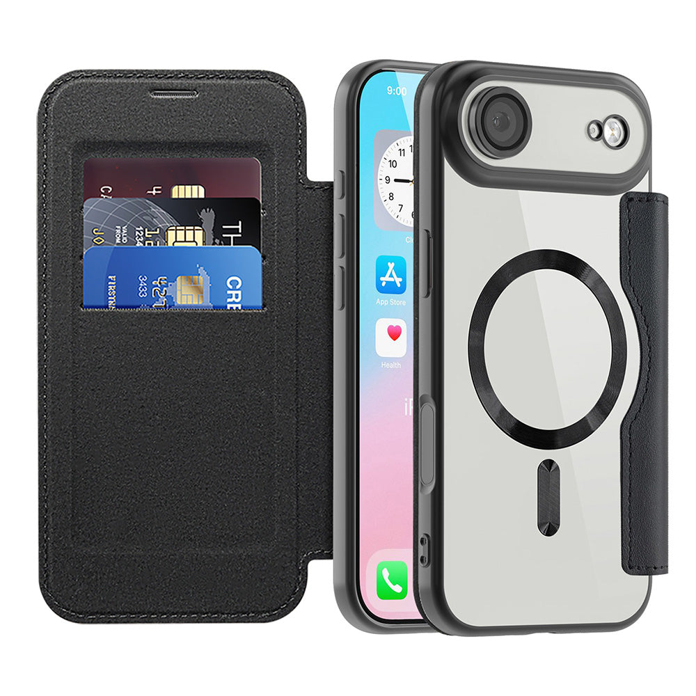 Husa de protectie Techsuit SmartMag Book compatibil cu iPhone 17 Air, Negru