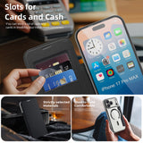 Husa de protectie Techsuit SmartMag Book compatibil cu iPhone 17 Pro Max, Gri