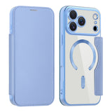 Husa de protectie Techsuit SmartMag Book compatibil cu iPhone 17 Pro Max, Albastru Deschis