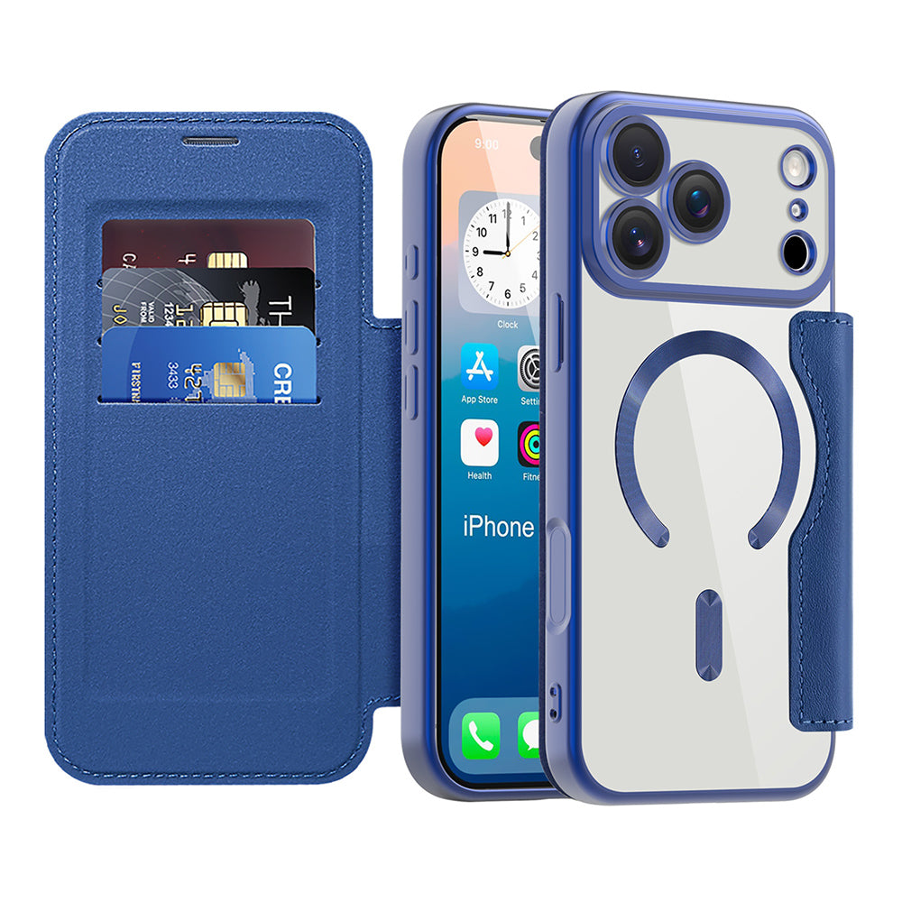 Husa de protectie Techsuit SmartMag Book compatibil cu iPhone 17 Pro Max, Albastru