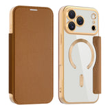 Husa de protectie Techsuit SmartMag Book compatibil cu iPhone 17 Pro Max, Maro