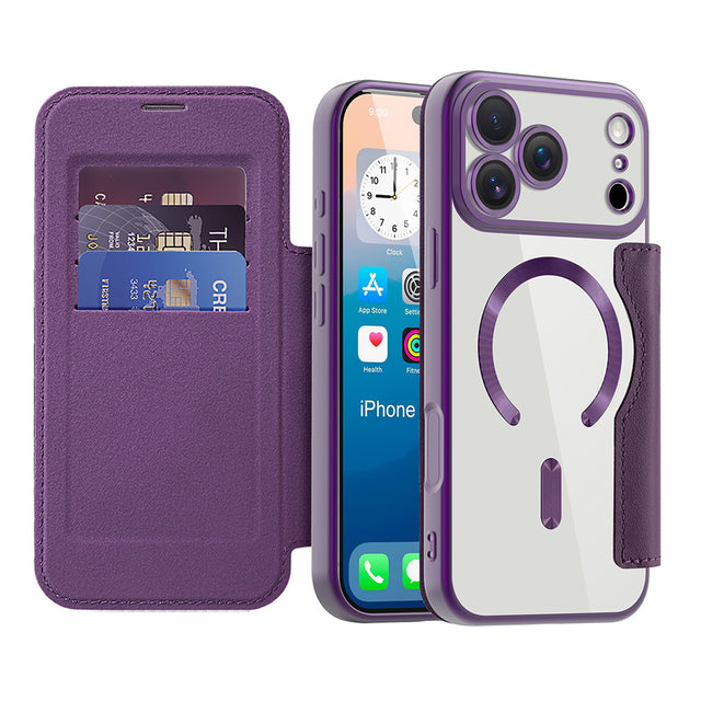 Husa de protectie Techsuit SmartMag Book compatibil cu iPhone 17 Pro, Mov