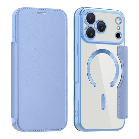 Husa de protectie Techsuit SmartMag Book compatibil cu iPhone 17 Pro, Albastru Deschis