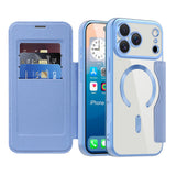 Husa de protectie Techsuit SmartMag Book compatibil cu iPhone 17 Pro, Albastru Deschis