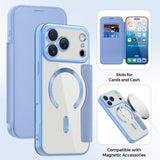 Husa de protectie Techsuit SmartMag Book compatibil cu iPhone 17 Pro, Albastru Deschis