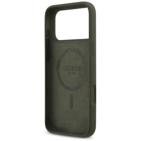 Husa de protectie Guess Silicone Triangle Logo MagSafe (GUHMP17XSCTRLMA) compatibil cu iPhone 17 Pro Max, Kaki