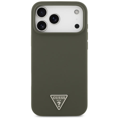Husa de protectie Guess Silicone Triangle Logo MagSafe (GUHMP17XSCTRLMA) compatibil cu iPhone 17 Pro Max, Kaki