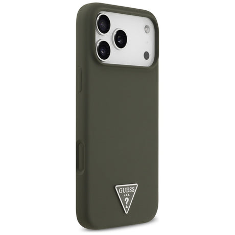Husa de protectie Guess Silicone Triangle Logo MagSafe (GUHMP17XSCTRLMA) compatibil cu iPhone 17 Pro Max, Kaki