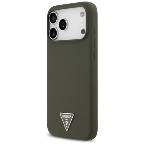 Husa de protectie Guess Silicone Triangle Logo MagSafe (GUHMP17XSCTRLMA) compatibil cu iPhone 17 Pro Max, Kaki