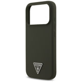 Husa de protectie Guess Silicone Triangle Logo MagSafe (GUHMP17LSCTRLMA) compatibil cu iPhone 17 Pro, Kaki