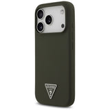 Husa de protectie Guess Silicone Triangle Logo MagSafe (GUHMP17LSCTRLMA) compatibil cu iPhone 17 Pro, Kaki