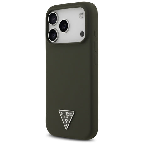 Husa de protectie Guess Silicone Triangle Logo MagSafe (GUHMP17LSCTRLMA) compatibil cu iPhone 17 Pro, Kaki