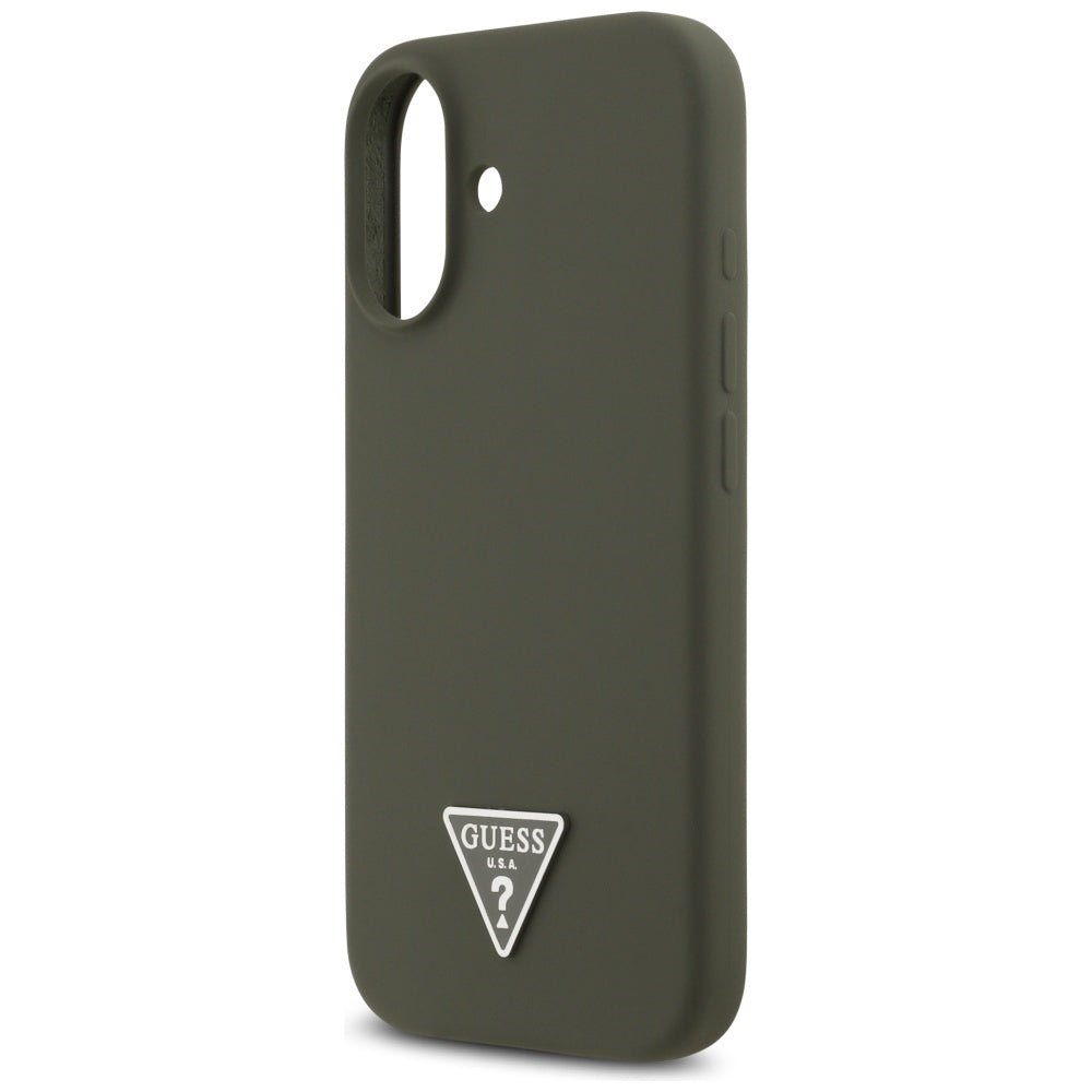 Husa de protectie Guess Silicone Triangle Logo MagSafe (GUHMP17SSCTRLMA) compatibil cu iPhone 17, Kaki