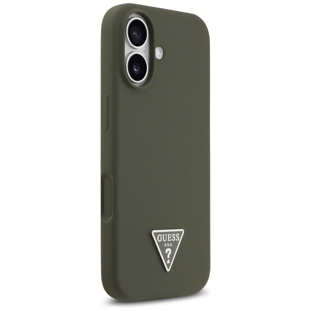 Husa de protectie Guess Silicone Triangle Logo MagSafe (GUHMP17SSCTRLMA) compatibil cu iPhone 17, Kaki