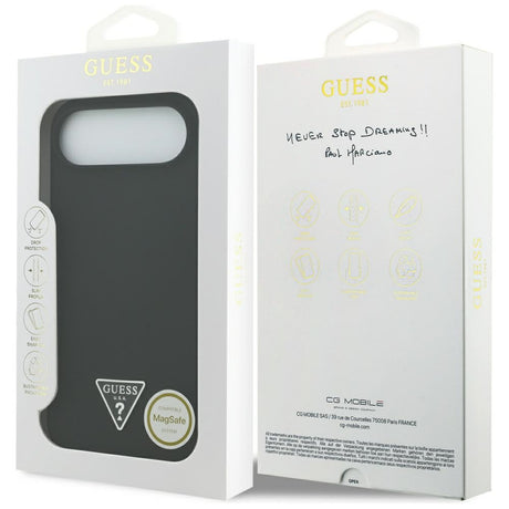 Husa de protectie Guess Silicone Triangle Logo MagSafe (GUHMP17MSCTRLMK) compatibil cu iPhone 17 Air, Negru