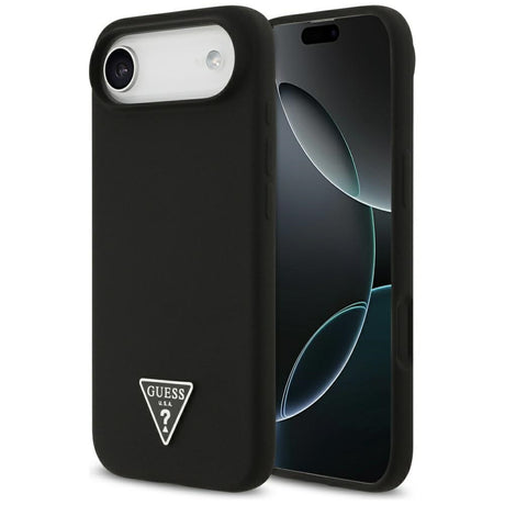 Husa de protectie Guess Silicone Triangle Logo MagSafe (GUHMP17MSCTRLMK) compatibil cu iPhone 17 Air, Negru