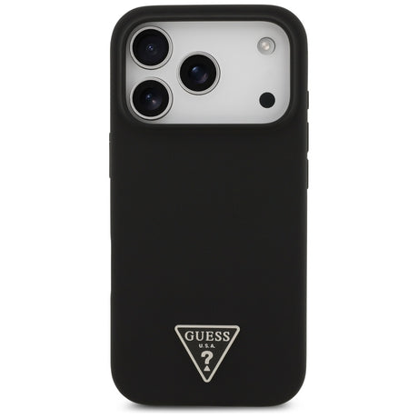 Husa de protectie Guess Silicone Triangle Logo MagSafe (GUHMP17XSCTRLMK) compatibil cu iPhone 17 Pro Max, Negru