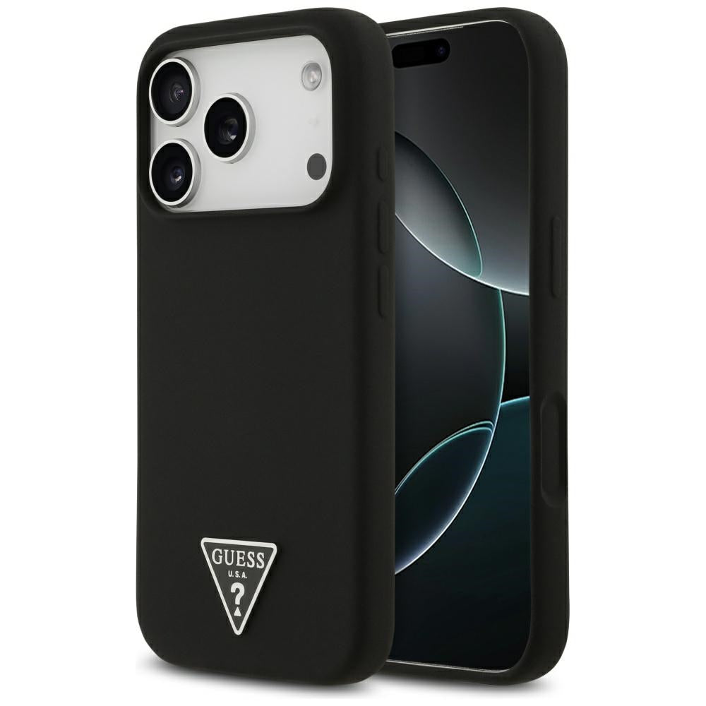 Husa de protectie Guess Silicone Triangle Logo MagSafe (GUHMP17XSCTRLMK) compatibil cu iPhone 17 Pro Max, Negru