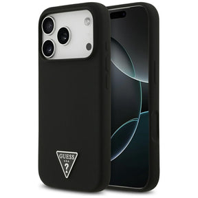 Husa de protectie Guess Silicone Triangle Logo MagSafe (GUHMP17XSCTRLMK) compatibil cu iPhone 17 Pro Max, Negru