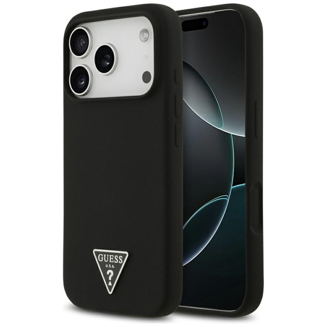 Husa de protectie Guess Silicone Triangle Logo MagSafe (GUHMP17XSCTRLMK) compatibil cu iPhone 17 Pro Max, Negru