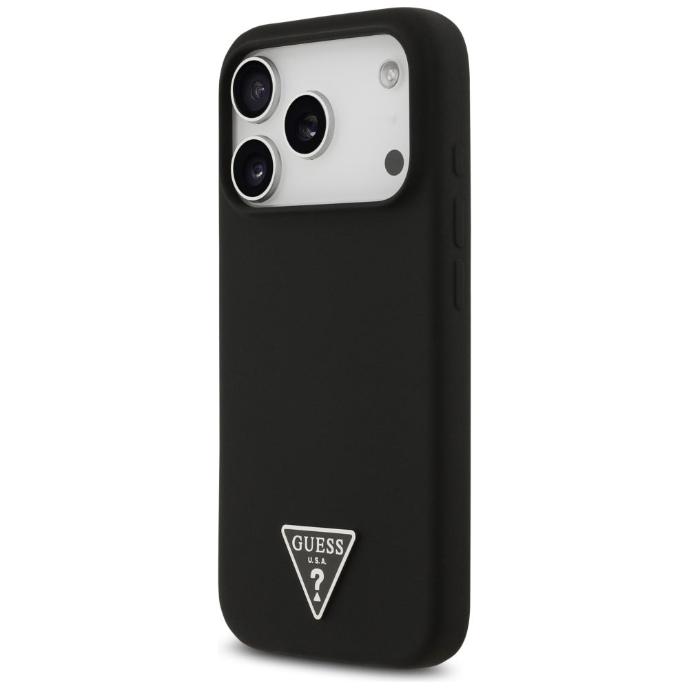 Husa de protectie Guess Silicone Triangle Logo MagSafe (GUHMP17LSCTRLMK) compatibil cu iPhone 17 Pro, Negru