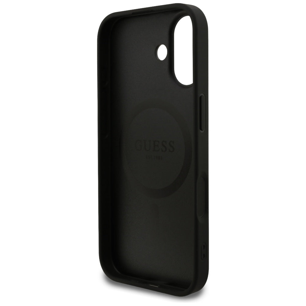 Husa de protectie Guess Grained Gold Ring MagSafe (GUHMP17SPGHSMMK) compatibil cu iPhone 17, Negru