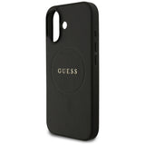 Husa de protectie Guess Grained Gold Ring MagSafe (GUHMP17SPGHSMMK) compatibil cu iPhone 17, Negru