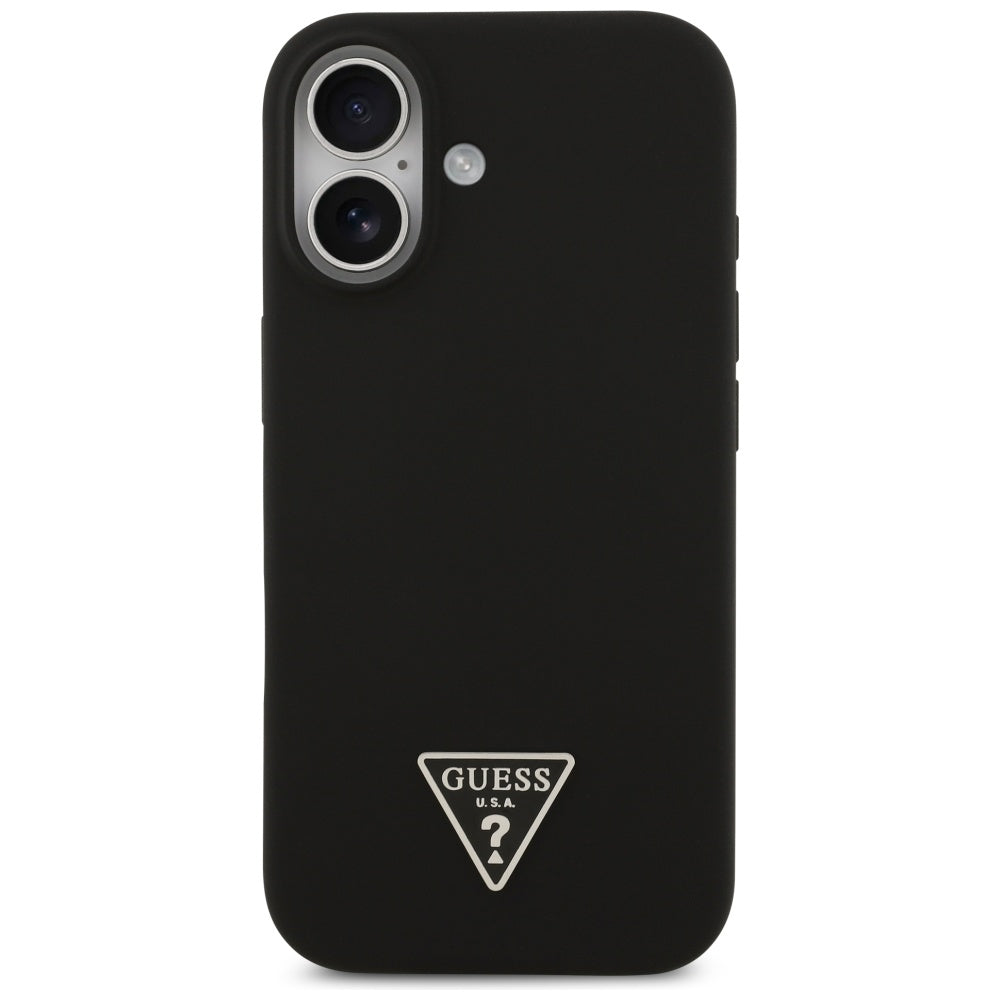 Husa de protectie Guess Silicone Triangle Logo MagSafe (GUHMP17SSCTRLMK) compatibil cu iPhone 17, Negru
