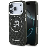 Husa de protectie Karl Lagerfeld Glitter MagSafe (KLHMP17LHMKBKCHOK) compatibil cu iPhone 17 Pro, Negru Karl&Choupette Head